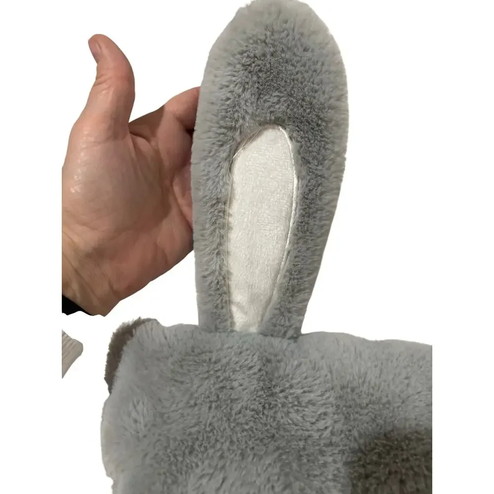 Grey soft adorable small body pillow with floppy wide set ears in grey like new